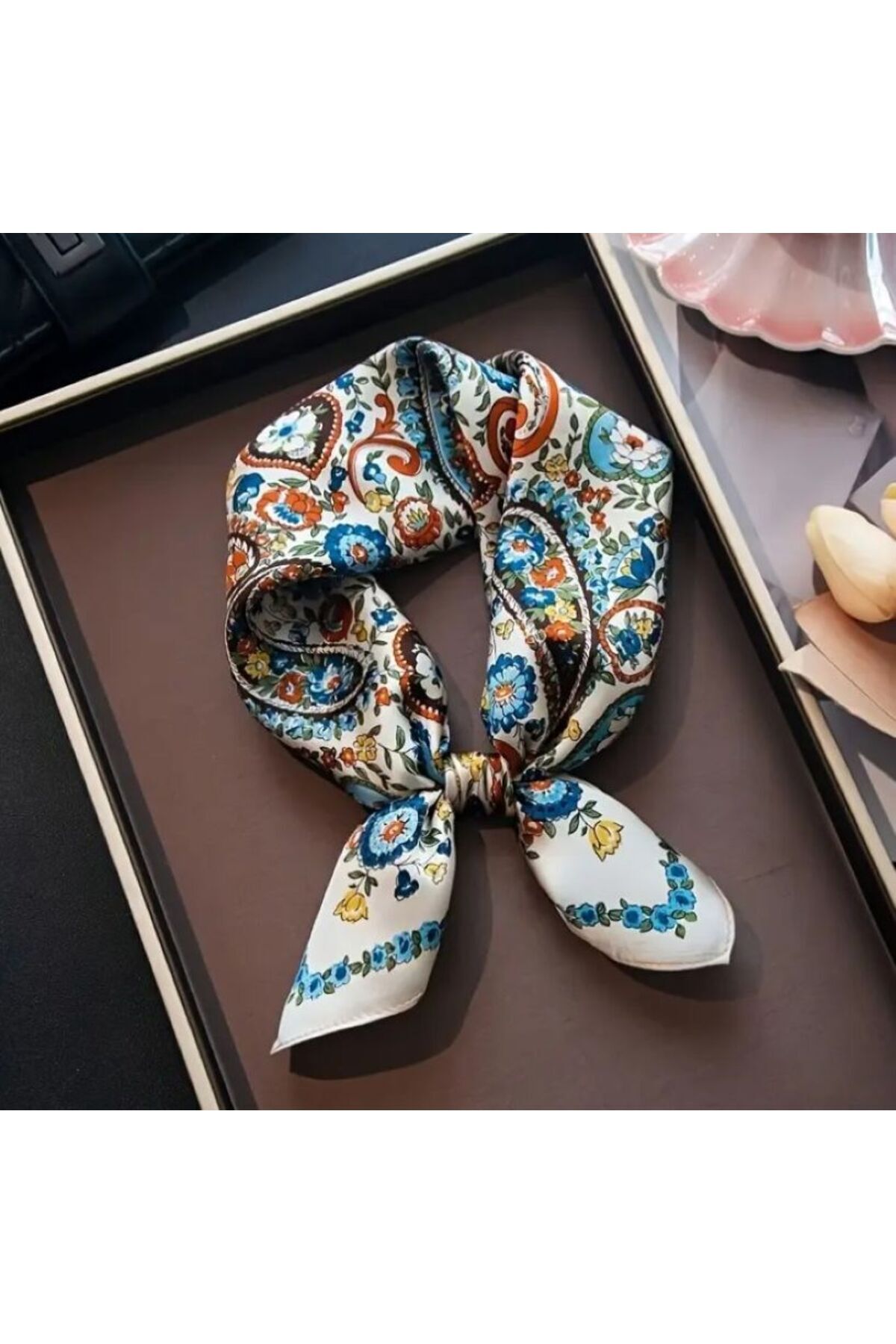 Renkli Paizli, Güneşten Koruyan, Rüzgar Geçirmez, Çift Taraf Baskılı, Fular, Eşarp 70x70