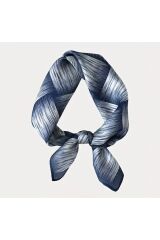 Hasır Örgü Desenli, Güneşten Koruyan, Rüzgar Geçirmez, Çift Taraf Baskılı, Fular, Eşarp 70x70