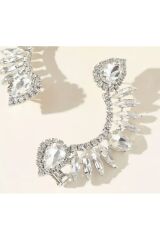 Vintage Yapay Elmas Kulak Manşet Küpe, Kulak İğnesi Paslanmaz Çelik