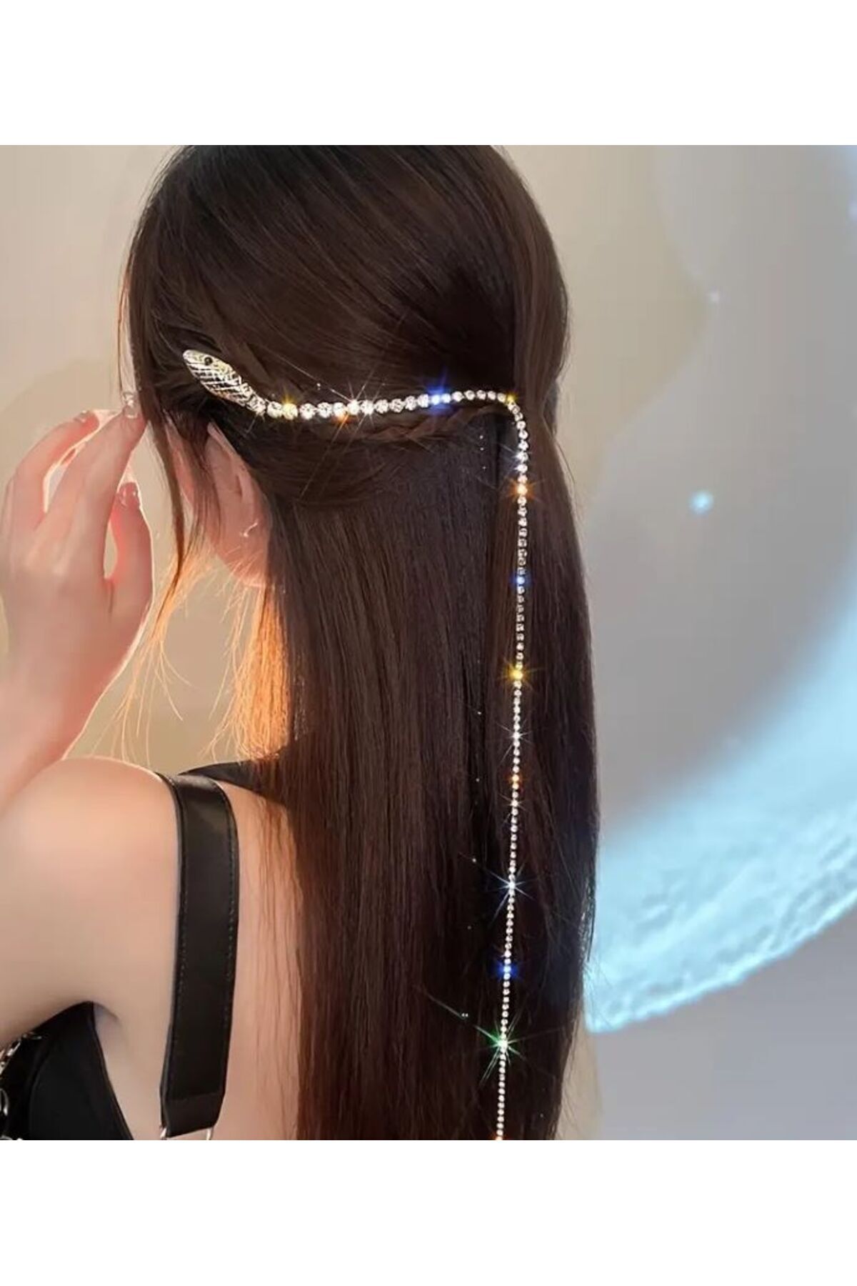 Yılan Desenli Zirkon Saç Tokası