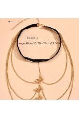 Gümüş Kaplama Kelebek Detaylı, Katmanlı bacak Zinciri