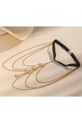 Gümüş Kaplama Kelebek Detaylı, Katmanlı bacak Zinciri