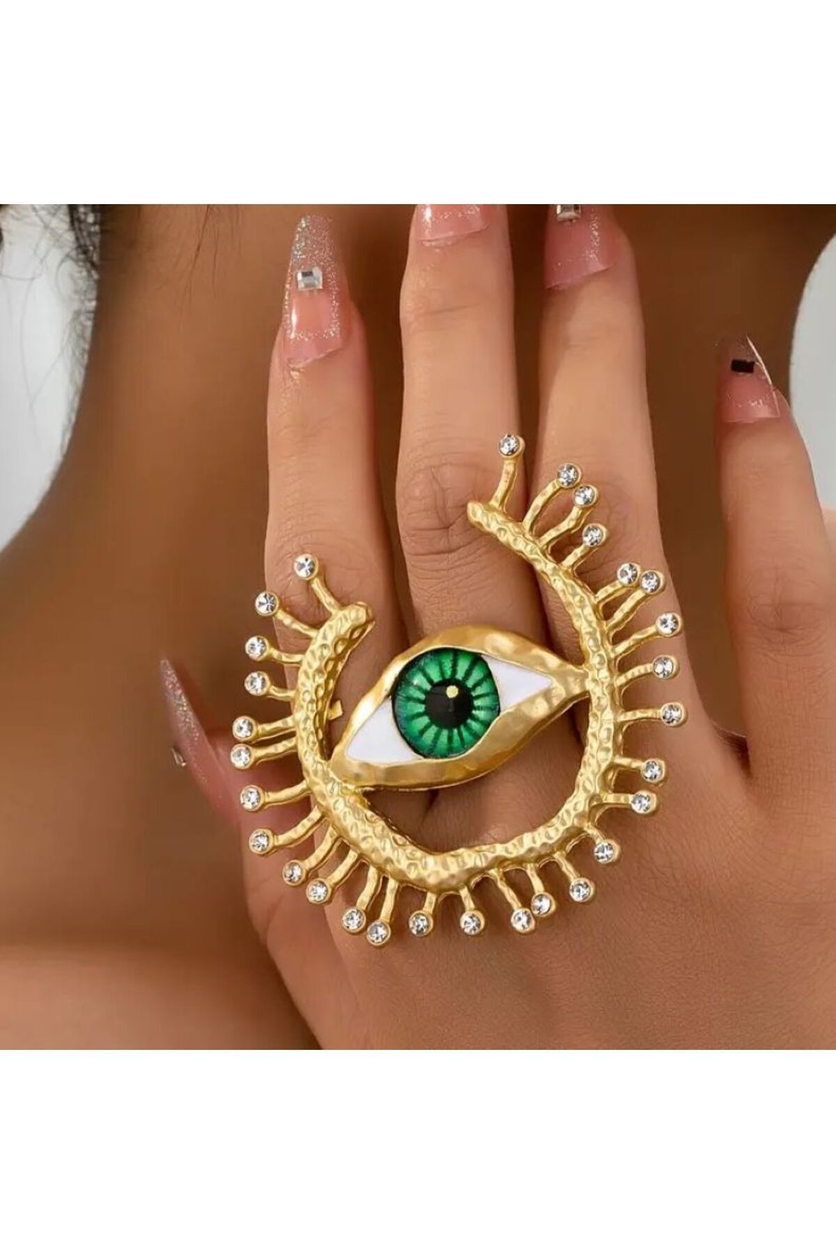 Yapay Elmas Detaylı, Dikkat Çekici Trendy Ayarlanabilir Yüzük