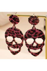 18 Ayar Altın Kaplama Punk Scaleton Küpeler