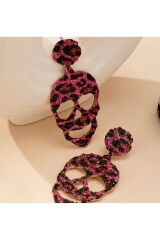 18 Ayar Altın Kaplama Punk Scaleton Küpeler