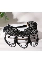 Siyah Dantel Askılı Bacak Zinciri