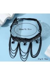 Siyah Dantel Askılı Bacak Zinciri