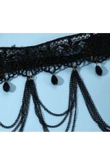 Siyah Dantel Askılı Bacak Zinciri