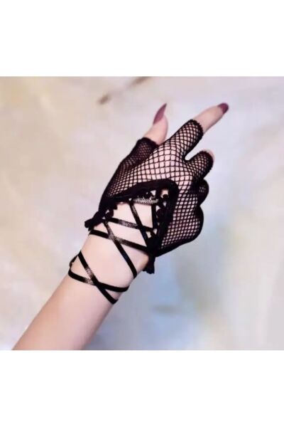 Gothic, Lolita Tarzı, Punk Eldivenler Siyah