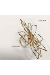 Çiçek Motifli Büyük Gold Yüzük