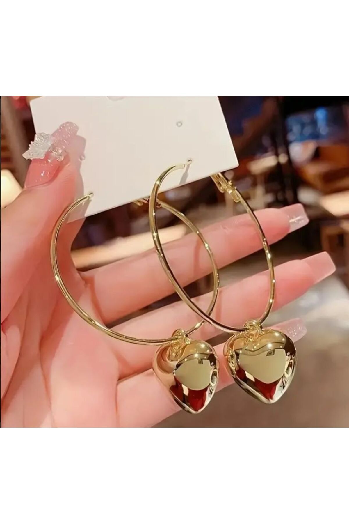 Gold Kalpli Halka Küpe