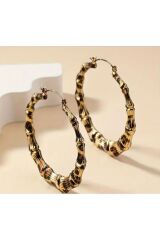 Leopar Desenli Retro Zarif halka Küpe