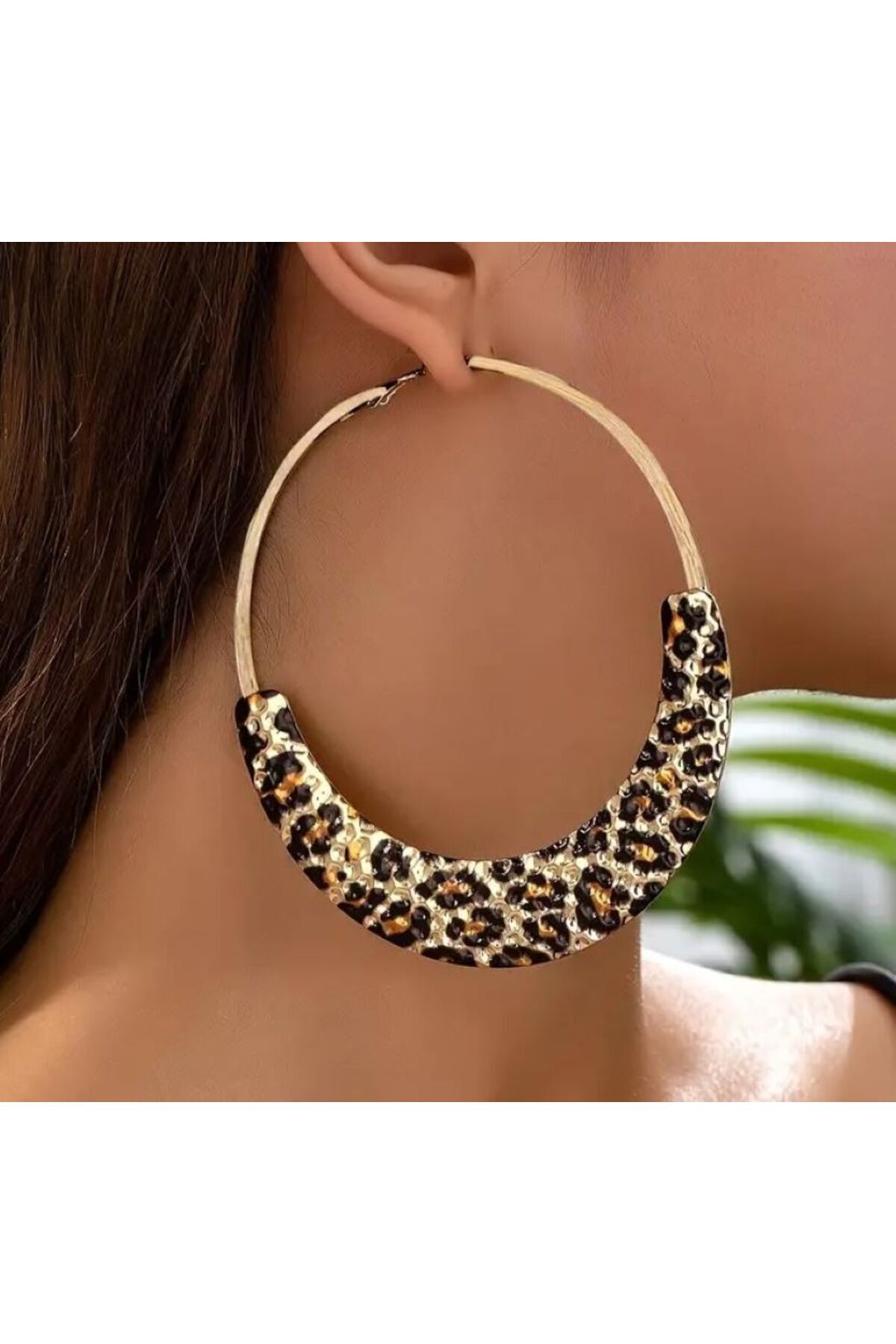 Leopar Halka Küpe - kulak iğnesi malzemesi Paslanmaz çelik