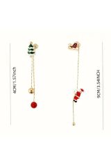 Asimetrik şirin Noel Küpeleri