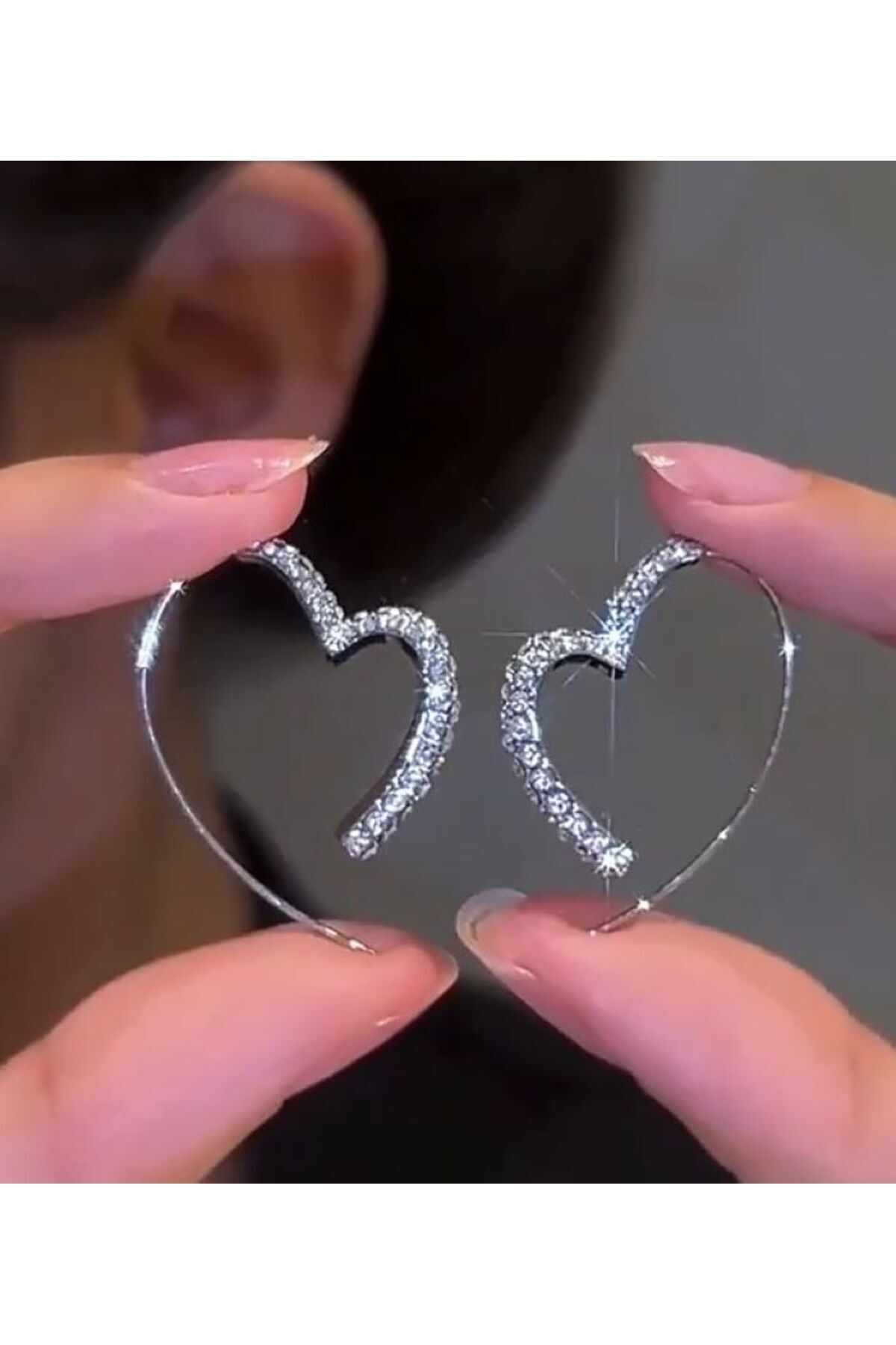 Kalp şeklinde Antiallerjik Nikel  Damla Küpe