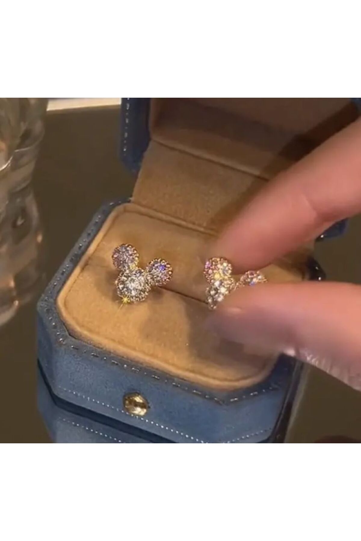 Sevimli Karakter Mickey Mause Minimalist Zirkon  Küpeler