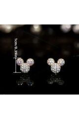 Sevimli Karakter Mickey Mouse Minimalist Zirkon  Küpeler