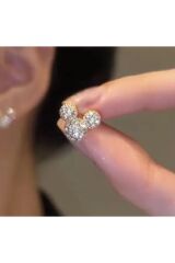 Sevimli Karakter Mickey Mouse Minimalist Zirkon  Küpeler