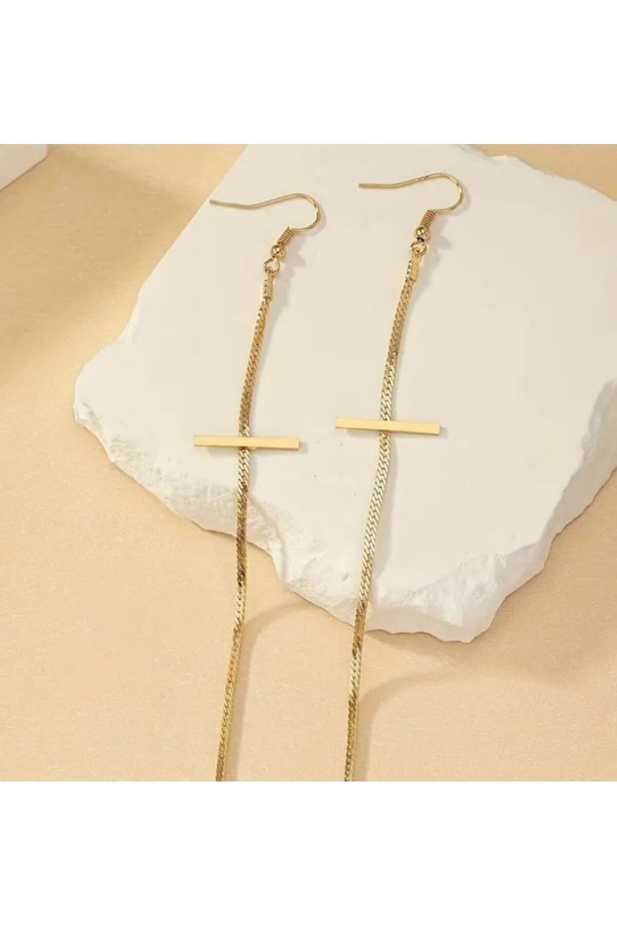 14K Altın Kaplama Retro Sarkıt Küpe