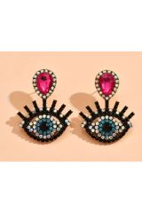 Dangle Göz Temalı Küpe-kulak iğnesi Gümüş Kaplama