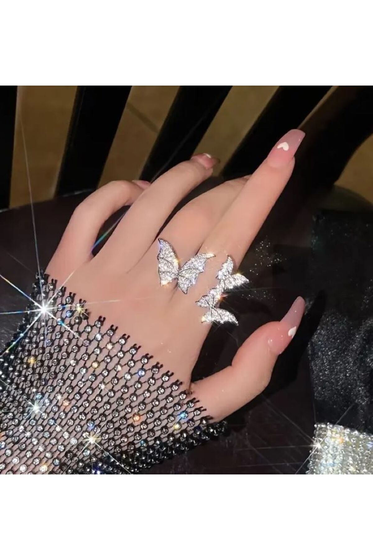 Yapay Elmas Kelebek Yüzük