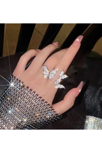 Yapay Elmas Kelebek Yüzük