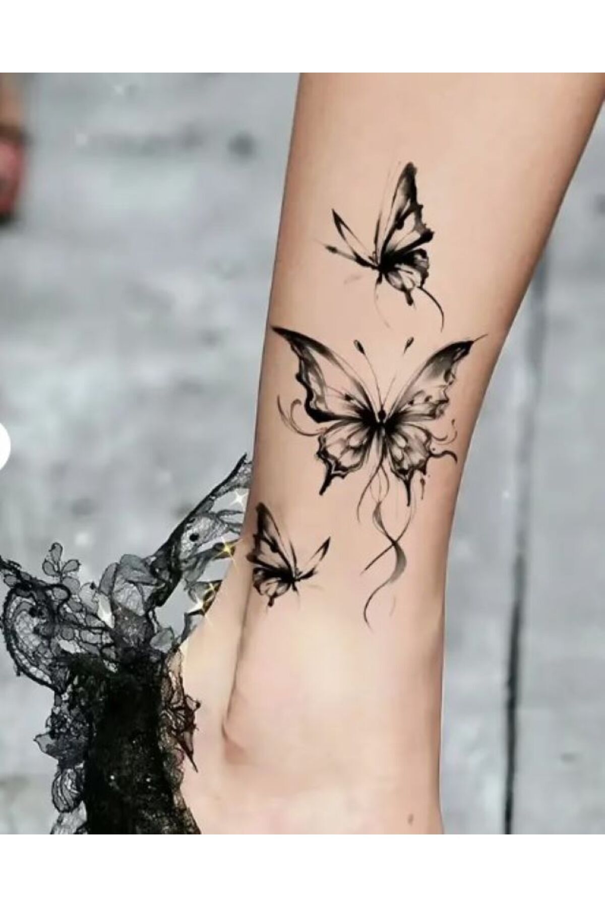 3 Parça  Kelebek Desenli Vücut Stickerı su geçirmez