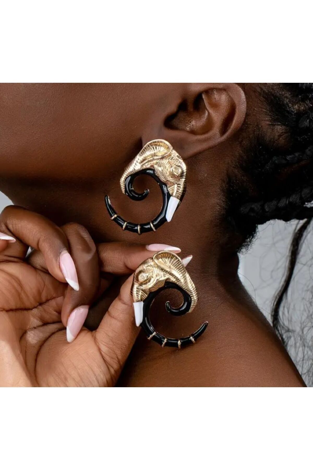 14 K Altın Kaplama Boho Fildişi Detaylı Dikkat Çeken Küpeler