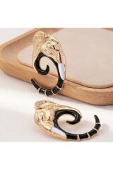 14 K Altın Kaplama Boho Fildişi Detaylı Dikkat Çeken Küpeler