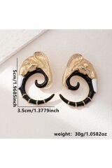 14 K Altın Kaplama Boho Fildişi Detaylı Dikkat Çeken Küpeler