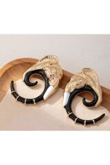 14 K Altın Kaplama Boho Fildişi Detaylı Dikkat Çeken Küpeler