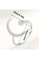 Ay ve Yıldız Gümüş Kaplama Yüzük