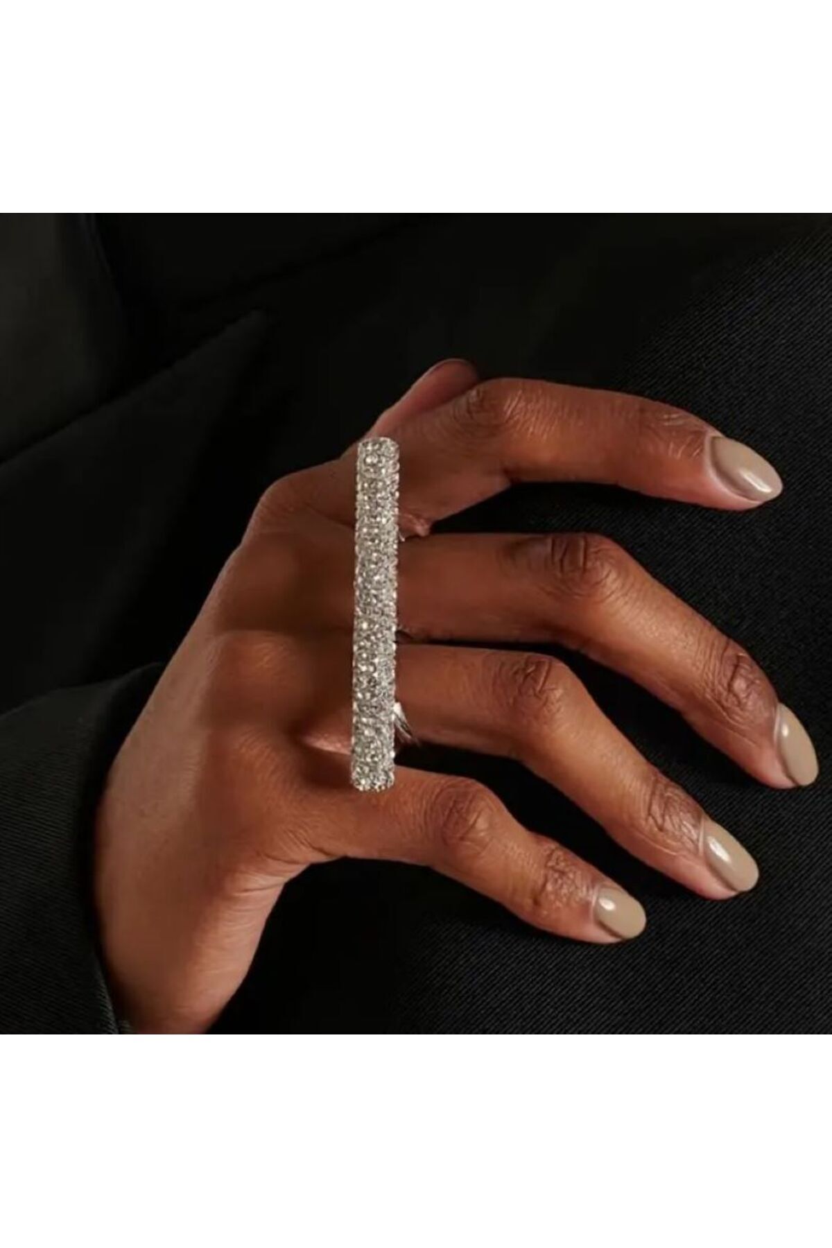 Ayarlanabilir Geometrik Çift Parmak Yüzük