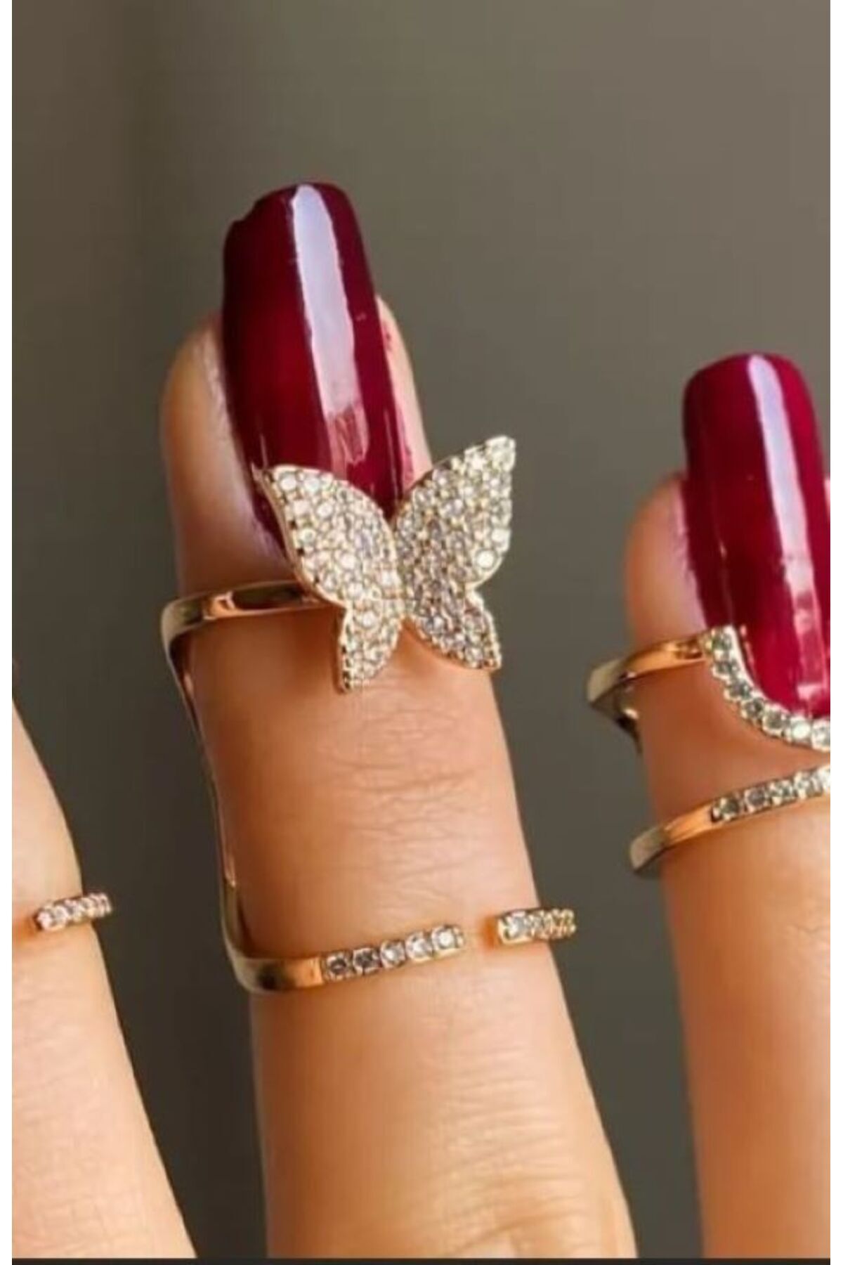 Kelebek Elmas görünümlü Eklem Yüzüğü