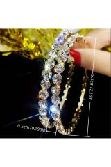 Parlak Sıra Taşlı Daire Küpe