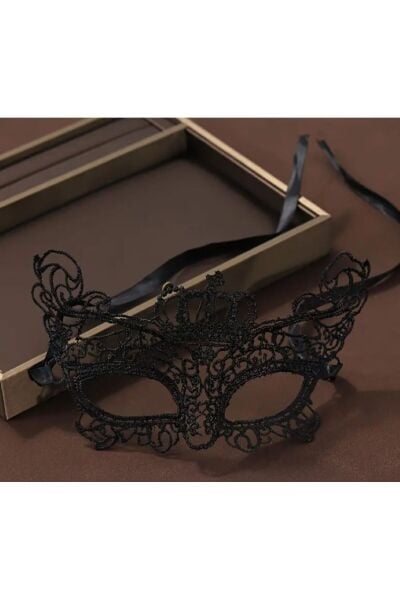 Siyah Asil Dantel Maske (Maskeli Balo)