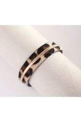 Leopar Baskı Vegan Deri Bileklik