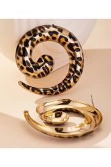 Leopar Spiral Küpe