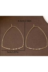 14K Altın Kaplama Zarif, Sıradışı Gold Line Küpe