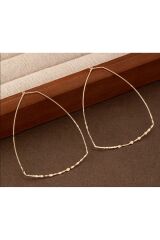 14K Altın Kaplama Zarif, Sıradışı Gold Line Küpe