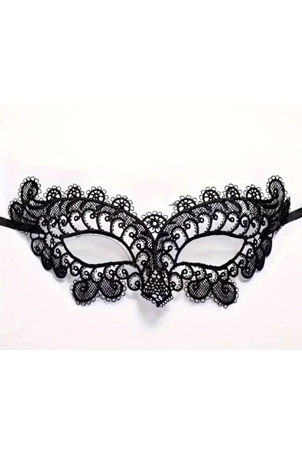 Kenar İşlemeli Siyah Dantel Maske (Peri Kızı - Maskeli Balo)