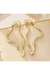 14K Altın Kaplama Soyut Geometrik Küpe