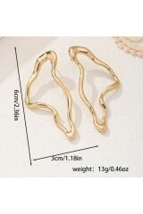 14K Altın Kaplama Soyut Geometrik Küpe