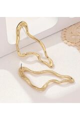 14K Altın Kaplama Soyut Geometrik Küpe