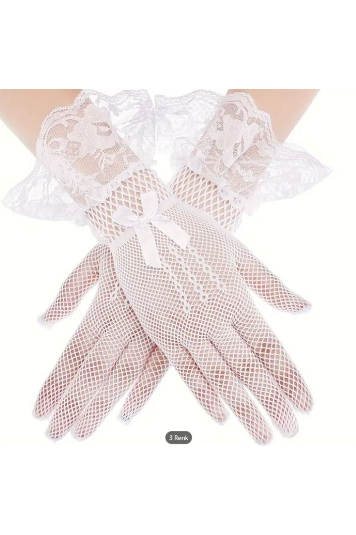 File Eldiven nefes alan, Zarif, Dantel ve Kurdele Detaylı