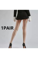 Tek Çizgi Detaylı Ultra İnce Külotlu Çorap 40kg-65kg