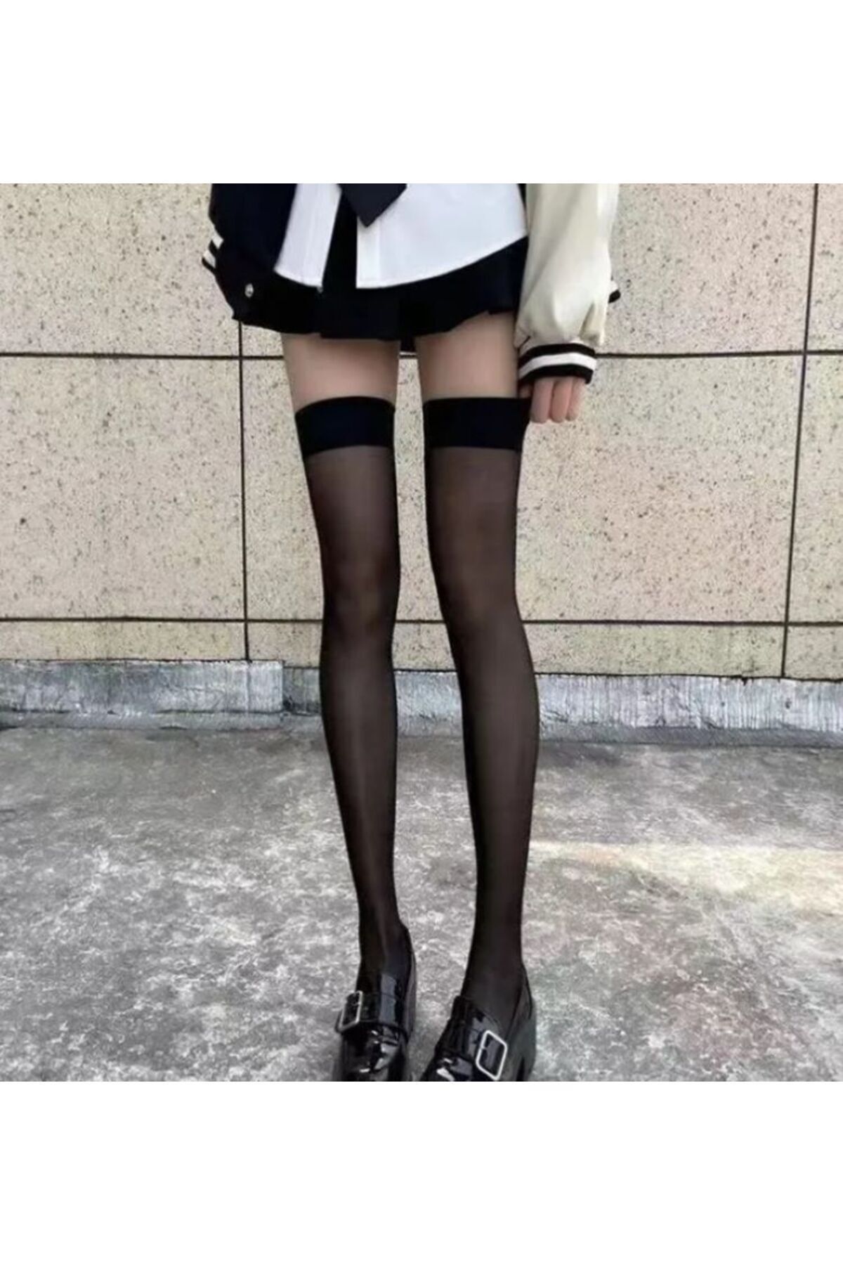 Ultra İnce Siyah Diz Üstü,  Yetişkin  Çorabı