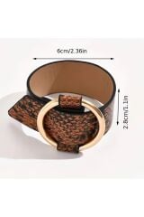 Ayarlanabilir Geometrik Yılan Derisi Vegan Bileklik