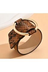 Ayarlanabilir Geometrik Yılan Derisi Vegan Bileklik