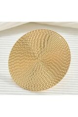 18 Ayar Altın Kaplama Büyük Yuvarlak Gold Yüzük